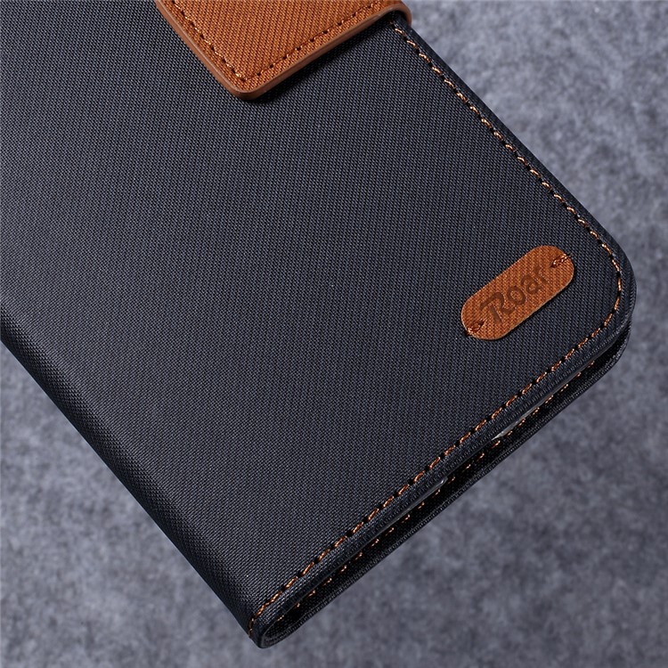 ROAR KOREA Twill Grain Leather Stand Phone Case for Asus Zenfone Max zc550kl - Black-8