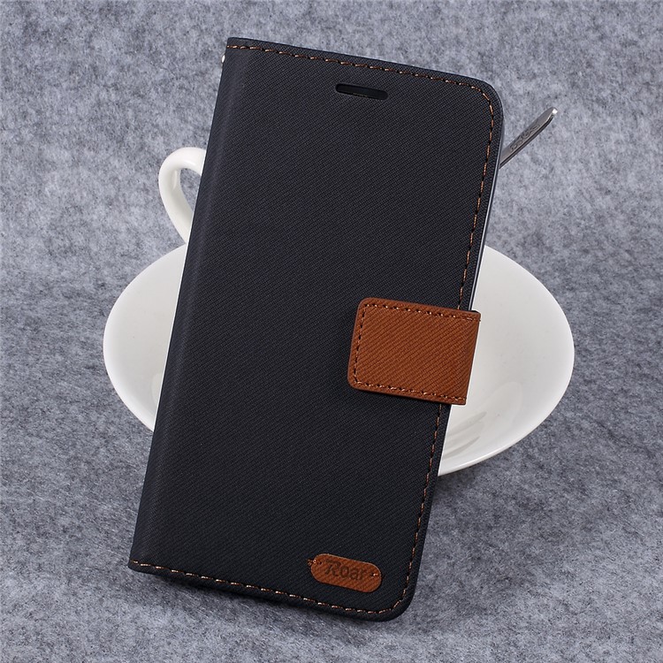 ROAR KOREA Twill Grain PU Leather Phone Case for Asus ZenFone Go/Go TV ZB551K - Black-1
