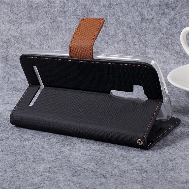 ROAR KOREA Twill Grain PU Leather Phone Case for Asus ZenFone Go/Go TV ZB551K - Black-5