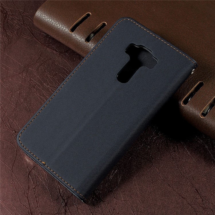 ROAR KOREA for Asus Zenfone 3 ZE520KL Leather Wallet Case Stand Twill Grain - Black-2