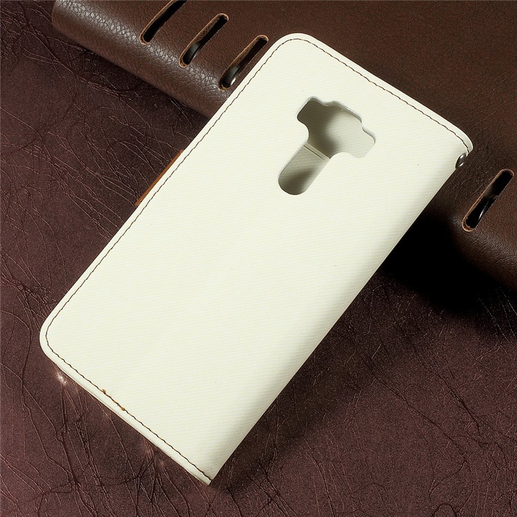 ROAR KOREA Twill Grain Wallet Stand Leather Cover for Asus Zenfone 3 ZE520KL - White-2
