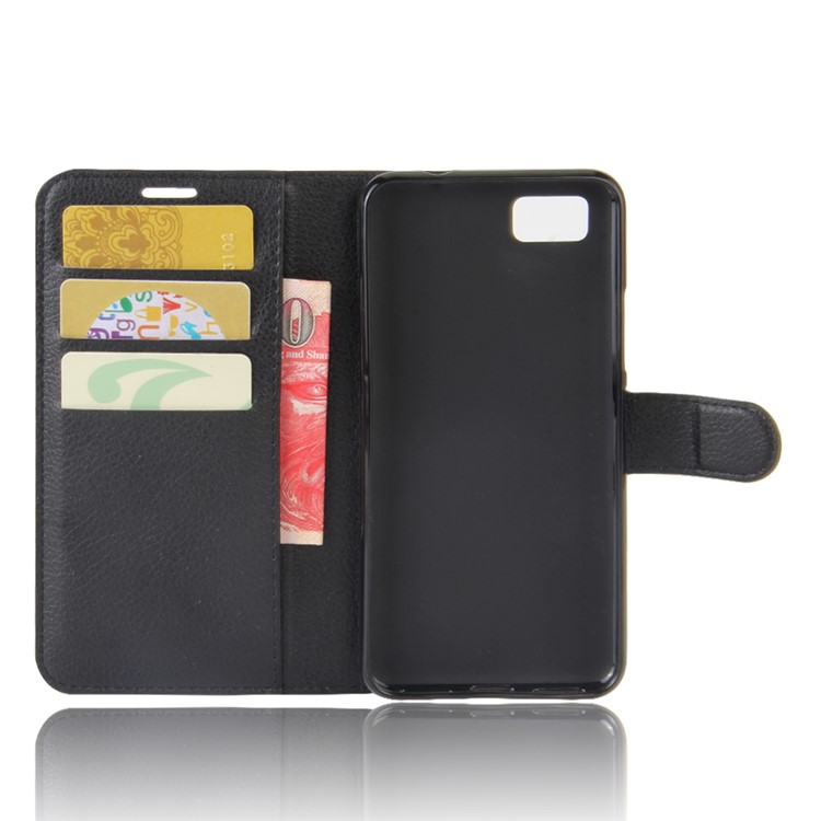 Lychee Skin Leather Wallet Case for Asus Zenfone 3s Max ZC521TL - Black-3