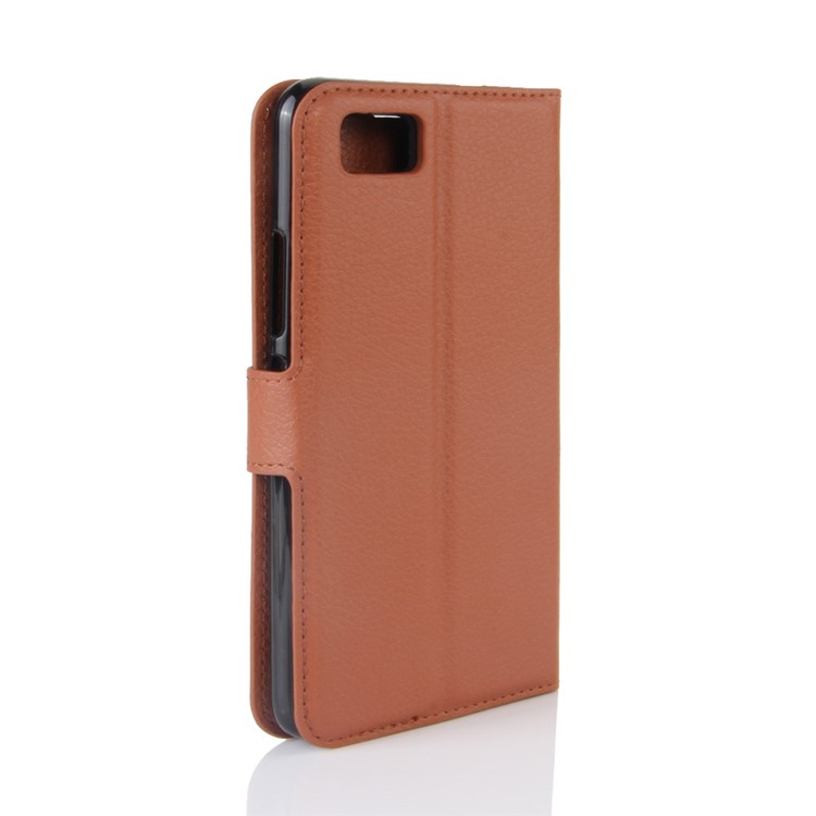 Lychee Skin Leather Wallet Case with Stand for Asus Zenfone 3s Max ZC521TL - Brown-6