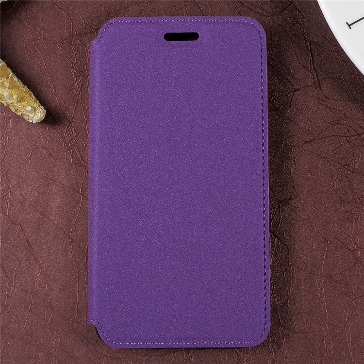 Sand-like Texture Magnetic Auto-absorbed Stand Leather Phone Case for Asus Zenfone Live ZB501KL - Purple-3