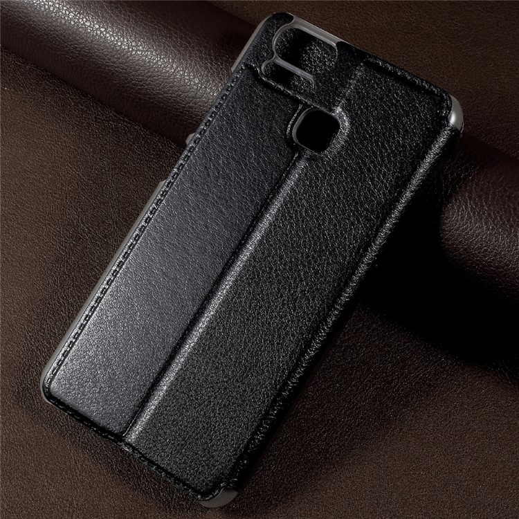 Circle Window Leather Phone Case Stand for Asus Zenfone 3 Zoom ZE553KL - Black-2