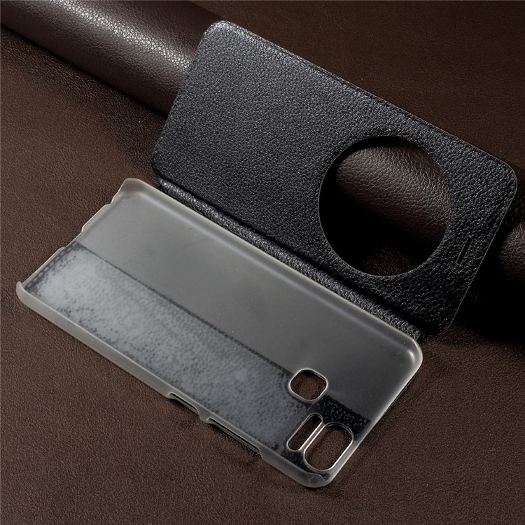 Circle Window Leather Phone Case Stand for Asus Zenfone 3 Zoom ZE553KL - Black-7