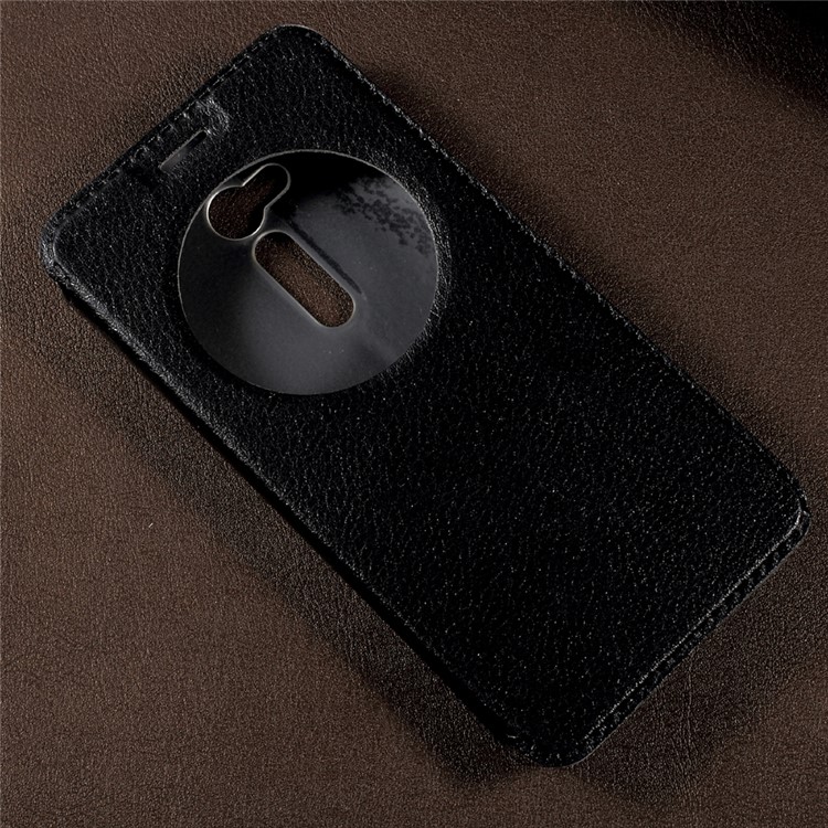 View Window Stand Leather Flip Mobile Phone Cover for Asus Zenfone Go ZB500KL - Black-3