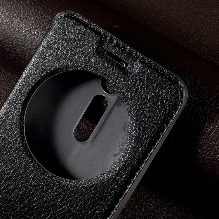 View Window Stand Leather Flip Mobile Phone Cover for Asus Zenfone Go ZB500KL - Black-5