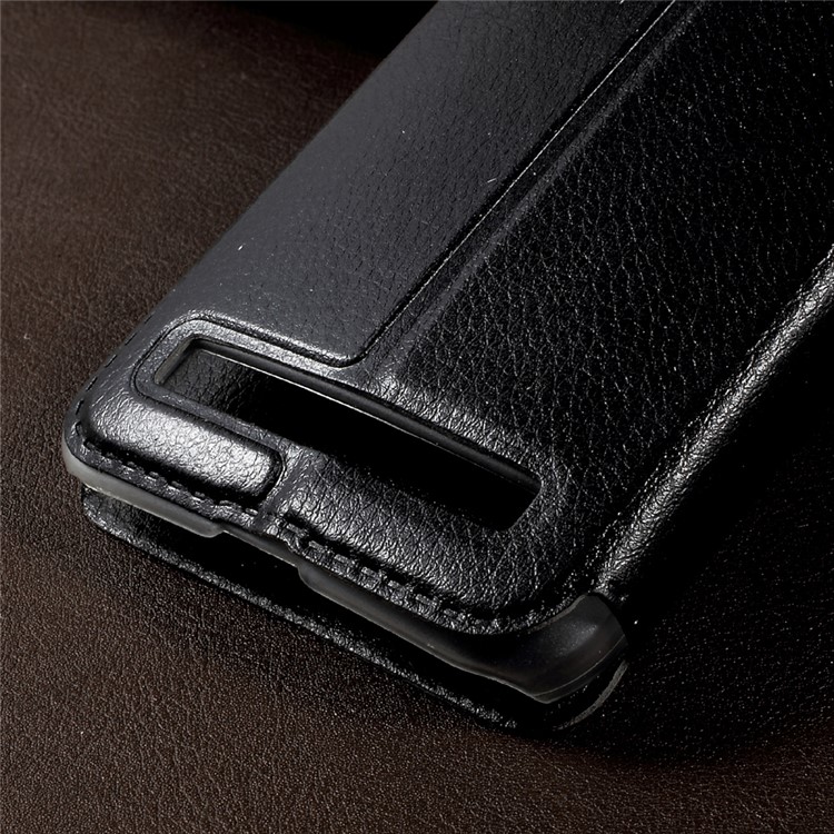 View Window Stand Leather Flip Mobile Phone Cover for Asus Zenfone Go ZB500KL - Black-7