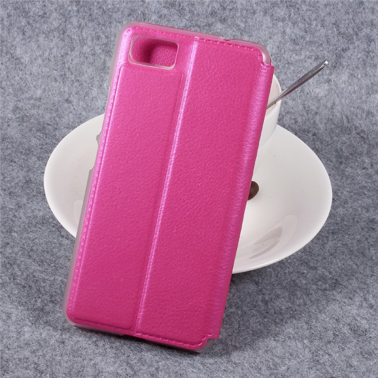 View Window Stand Leather Flip Cell Phone Case for Asus Zenfone 3s Max ZC521TL - Rose-2