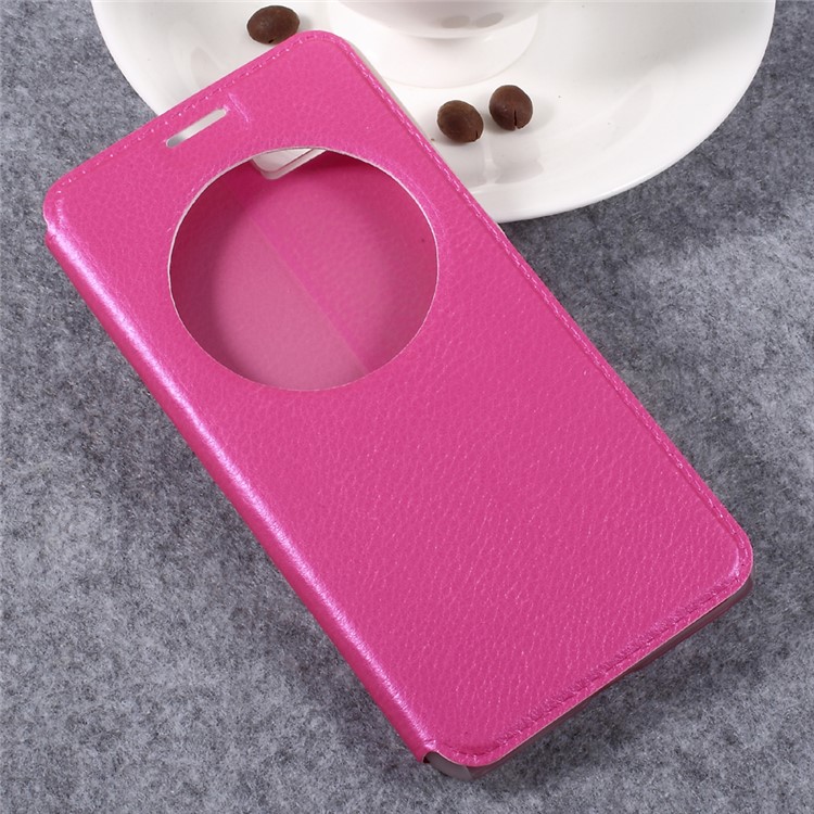 View Window Stand Leather Flip Cell Phone Case for Asus Zenfone 3s Max ZC521TL - Rose-3