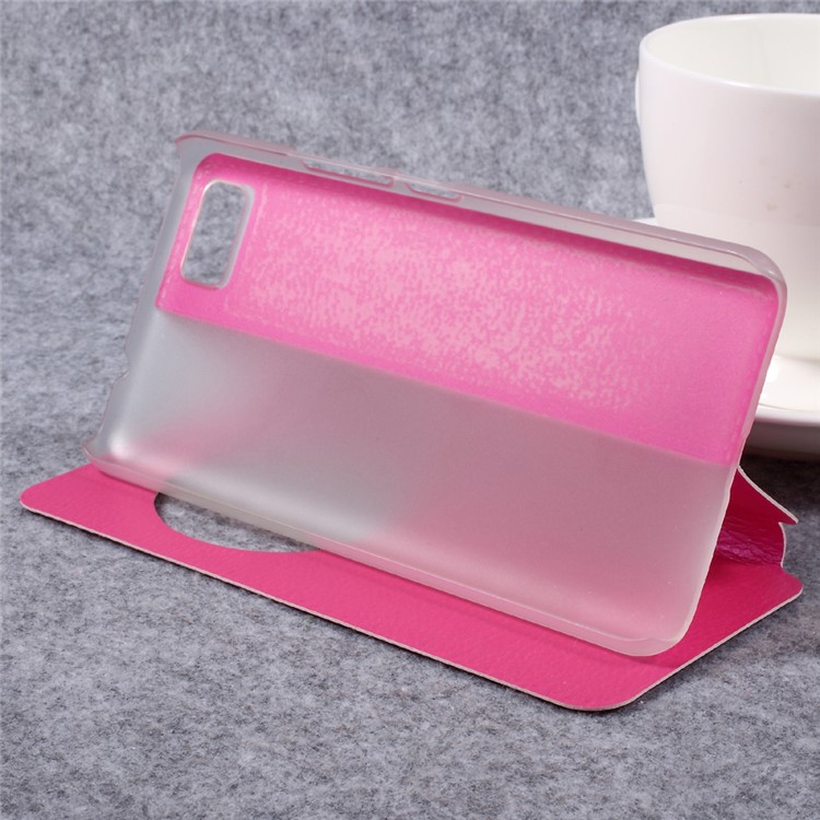 View Window Stand Leather Flip Cell Phone Case for Asus Zenfone 3s Max ZC521TL - Rose-4