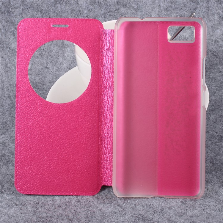 View Window Stand Leather Flip Cell Phone Case for Asus Zenfone 3s Max ZC521TL - Rose-6