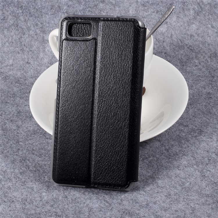 For Asus Zenfone 3s Max ZC521TL View Window Stand Leather Mobile Shell - Black-2
