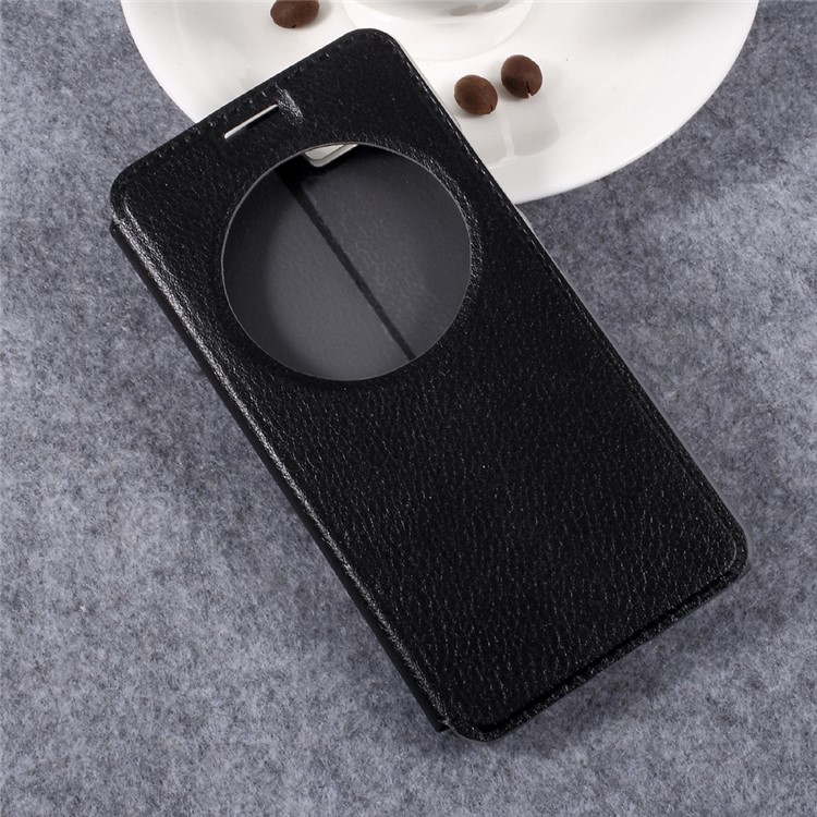 For Asus Zenfone 3s Max ZC521TL View Window Stand Leather Mobile Shell - Black-3