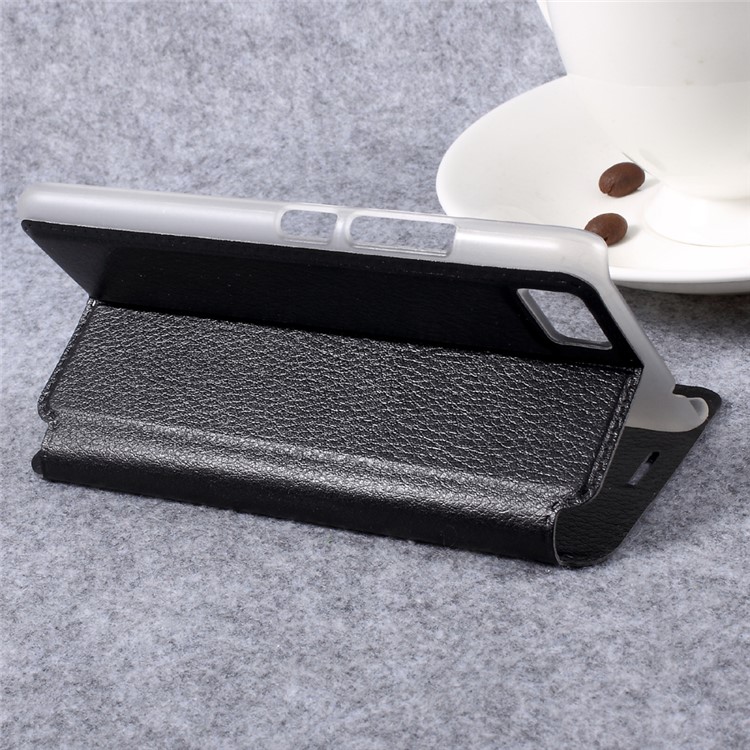 For Asus Zenfone 3s Max ZC521TL View Window Stand Leather Mobile Shell - Black-7
