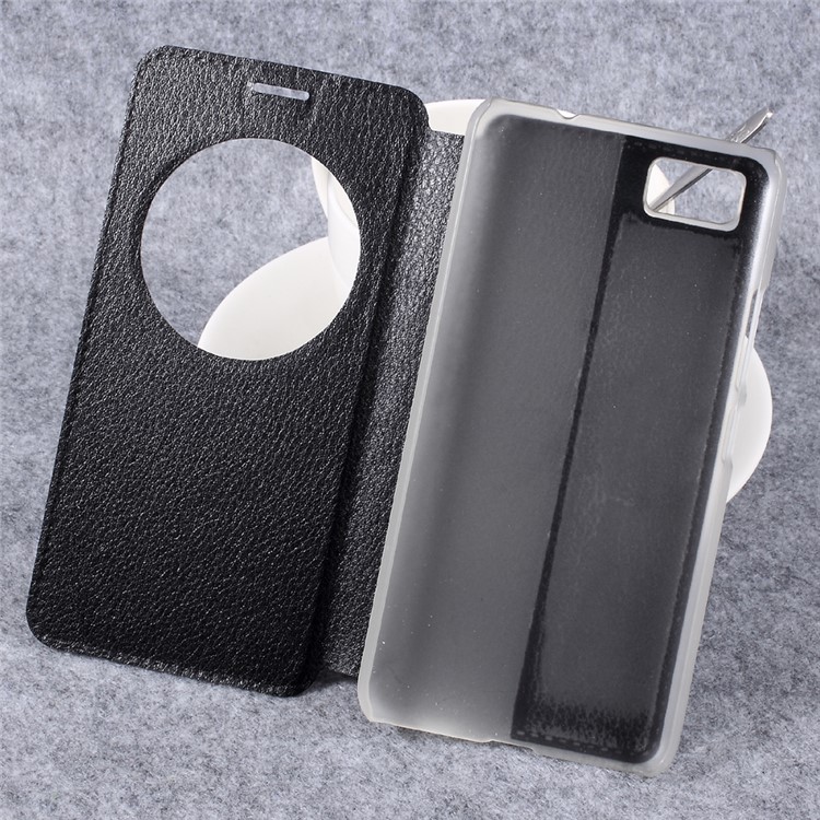 For Asus Zenfone 3s Max ZC521TL View Window Stand Leather Mobile Shell - Black-8