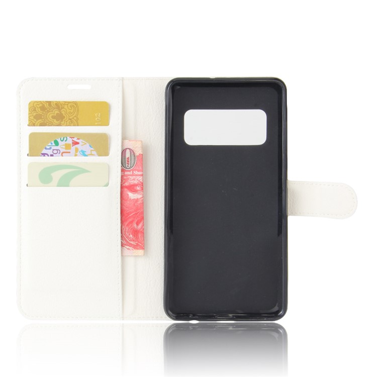 Litchi Skin Wallet Leather Stand Cover for Asus Zenfone AR ZS571KL - White-3