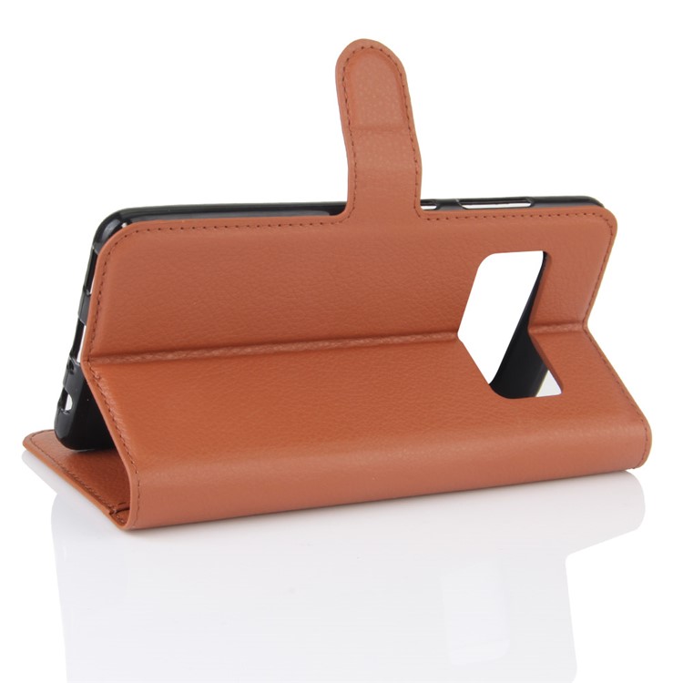 Litchi Skin Wallet Leather Case with Stand for Asus Zenfone AR ZS571KL - Brown-5