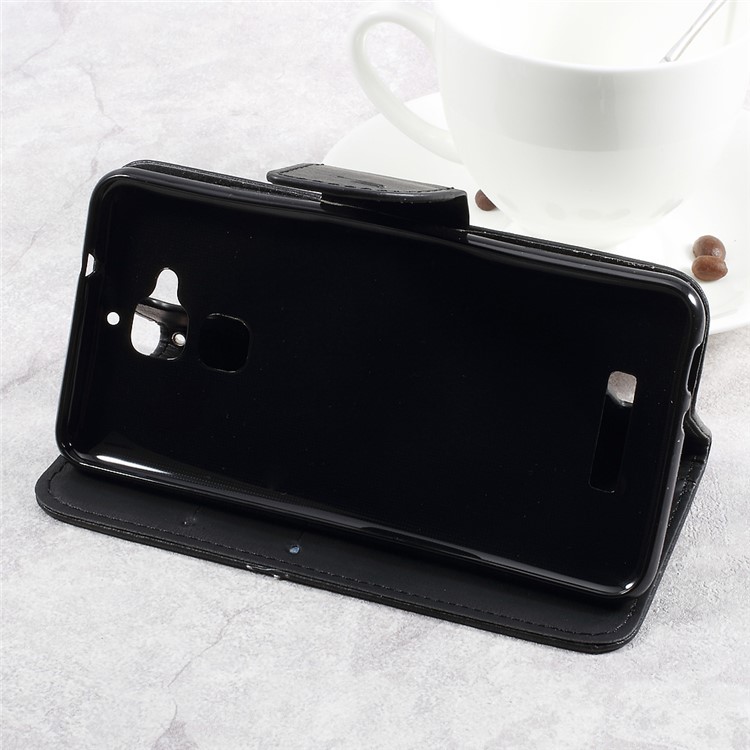 Pebble Grain Wallet Stand Leather Cell Phone Case for Asus Zenfone 3 Max ZC520T 5.5-inch - Black-5