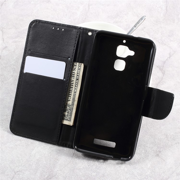 Pebble Grain Wallet Stand Leather Cell Phone Case for Asus Zenfone 3 Max ZC520T 5.5-inch - Black-7