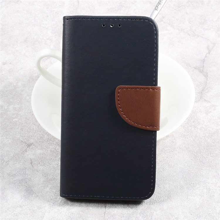 Pebble Grain Folio Flip Leather Cover with Lanyard for Asus Zenfone 3 Max ZC520TL - Dark Blue-2