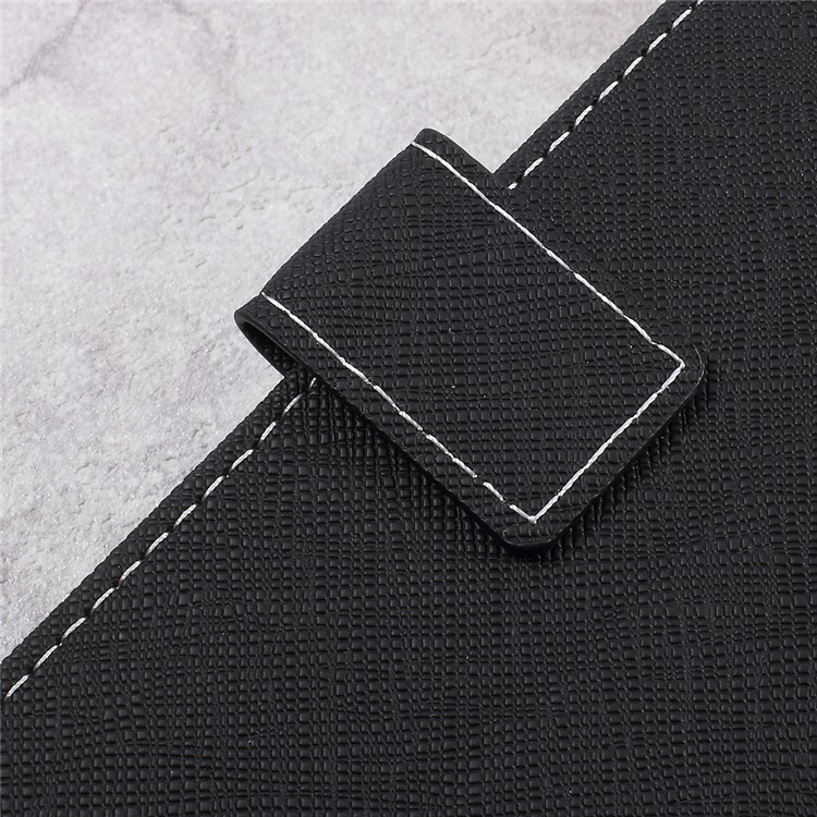 Cross Texture Wallet Leather Stand Cell Phone Case for Asus Zenfone Live ZB501KL - Black-10