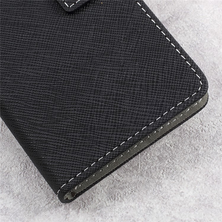 Cross Texture Wallet Leather Stand Cell Phone Case for Asus Zenfone Live ZB501KL - Black-7