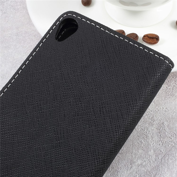 Cross Texture Wallet Leather Stand Cell Phone Case for Asus Zenfone Live ZB501KL - Black-8
