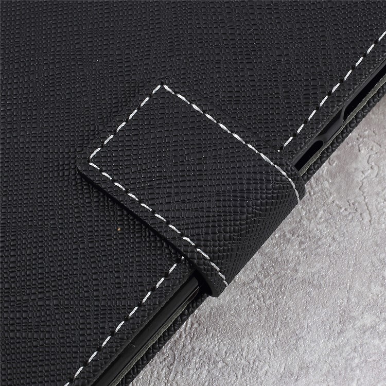 Cross Texture Wallet Leather Stand Cell Phone Case for Asus Zenfone Live ZB501KL - Black-9