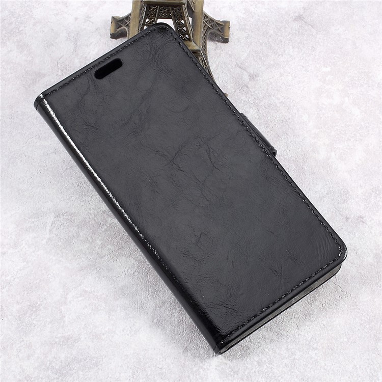 Crazy Horse Texture Leather Wallet Stand Cell Phone Case for Asus Zenfone Live ZB501KL - Black-3