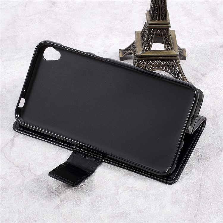 Crazy Horse Texture Leather Wallet Stand Cell Phone Case for Asus Zenfone Live ZB501KL - Black-4