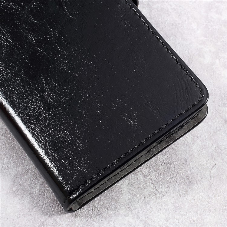 Crazy Horse Texture Leather Wallet Stand Cell Phone Case for Asus Zenfone Live ZB501KL - Black-7