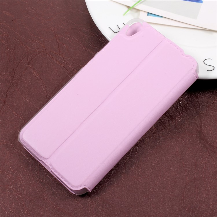 Flip PU Leather View Window Phone Case for Asus Zenfone Live ZB501KL - Pink-2