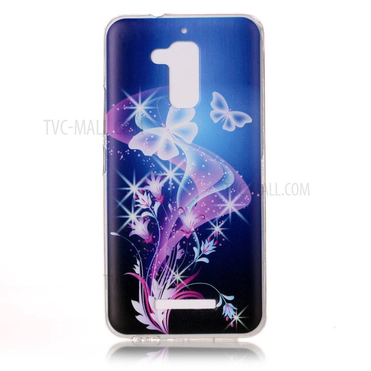 Pattern Printing TPU Case for Asus Zenfone 3 Max ZC520TL - Butterflies and Flowers-1