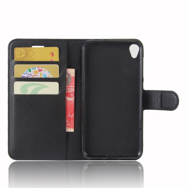 Litchi Skin Leather Wallet Case for Asus Zenfone Live ZB501KL - Black-3