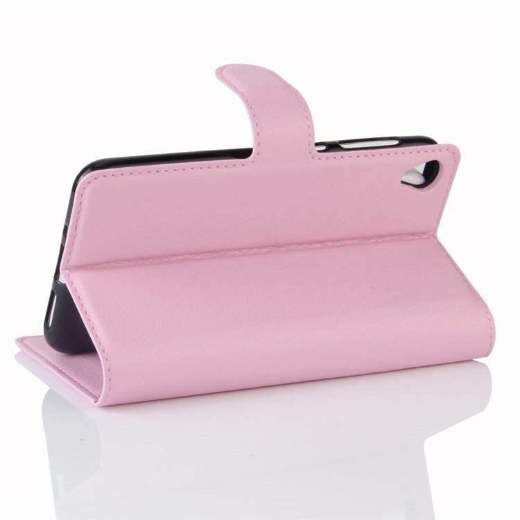 Litchi Skin Leather Wallet Cover Case for Asus Zenfone Live ZB501KL - Pink-5