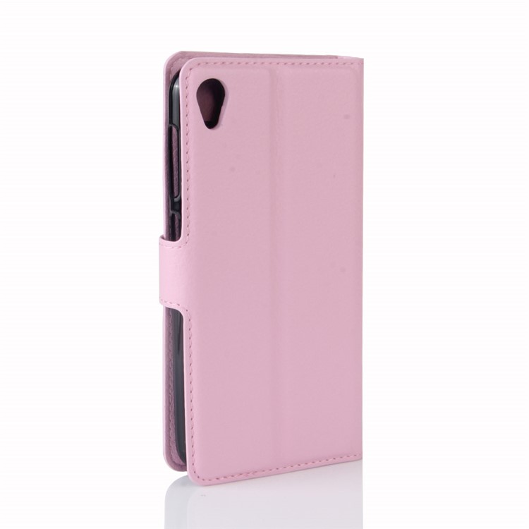 Litchi Skin Leather Wallet Cover Case for Asus Zenfone Live ZB501KL - Pink-6