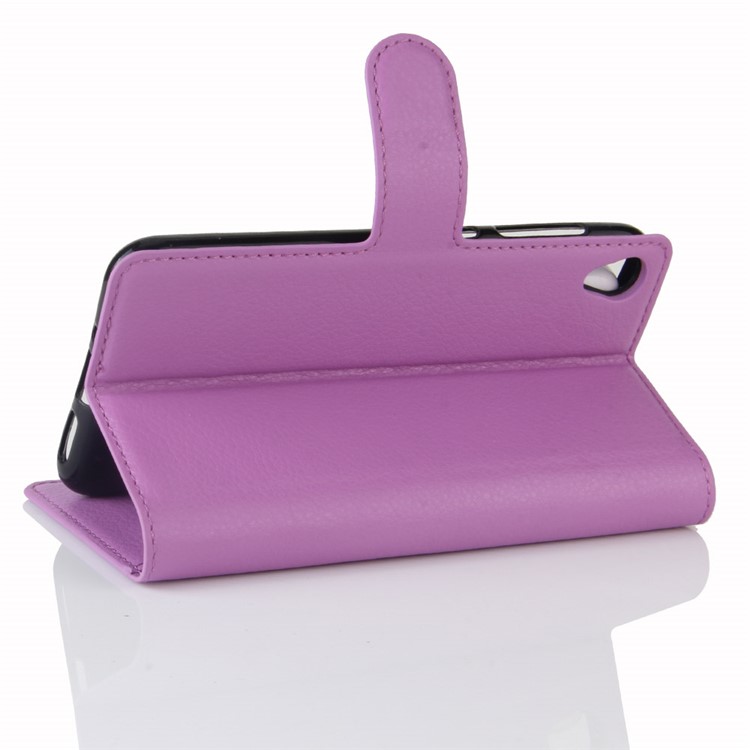 Litchi Skin Magnetic Leather Wallet Case for Asus Zenfone Live ZB501KL - Purple-5