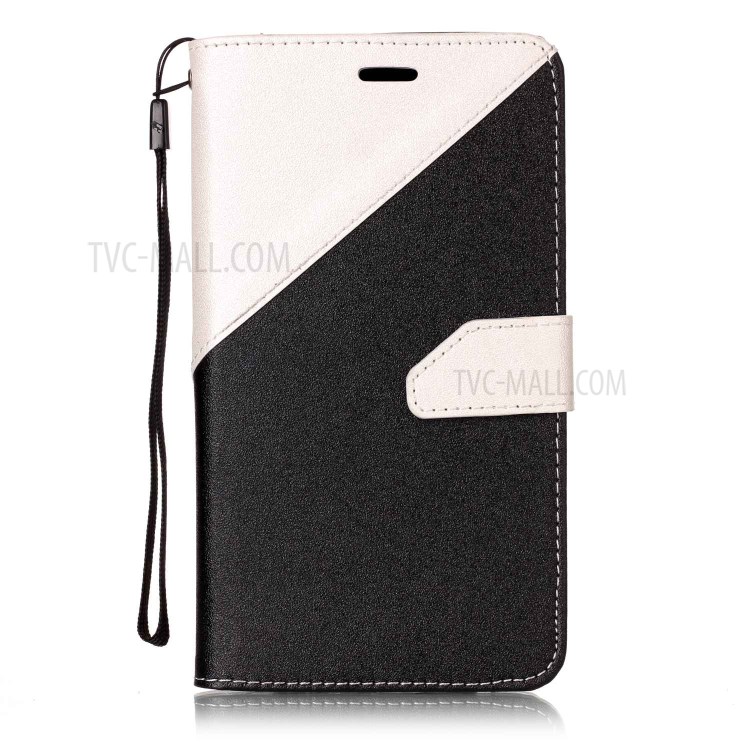 Sand-like Grain Bi-Color Leather Wallet Protective Cover for Asus Zenfone 3 ZE552KL - White-1