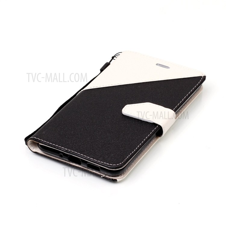 Sand-like Grain Bi-Color Leather Wallet Protective Cover for Asus Zenfone 3 ZE552KL - White-5