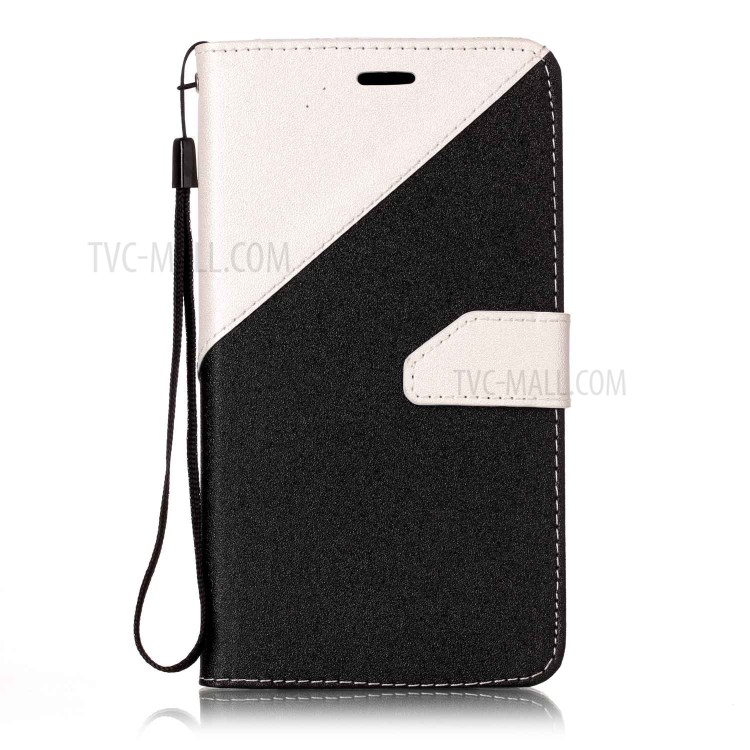 Bi-Color Sand-like Leather Wallet Mobie Cover with Strap for Asus Zenfone 3 Max ZC553KL - White-1