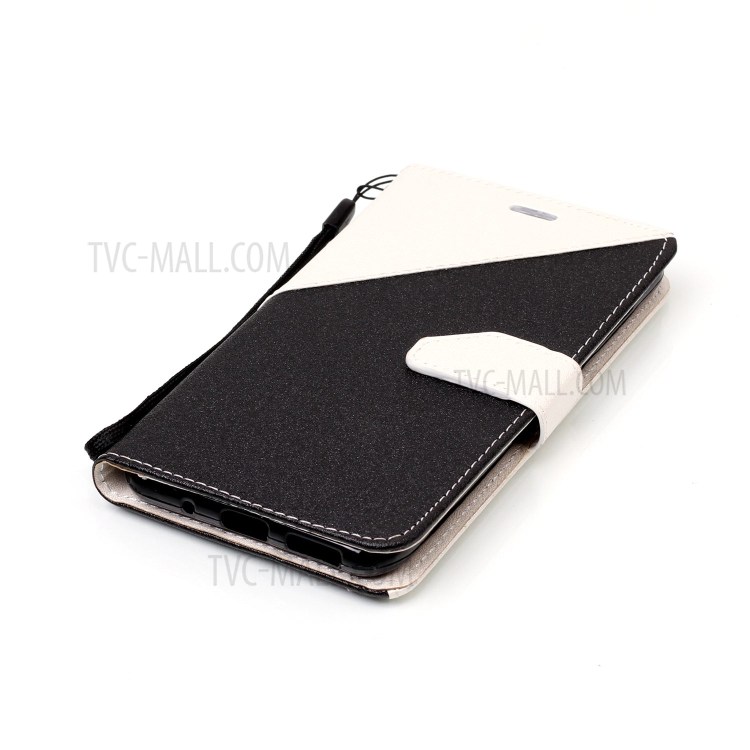 Bi-Color Sand-like Leather Wallet Mobie Cover with Strap for Asus Zenfone 3 Max ZC553KL - White-5