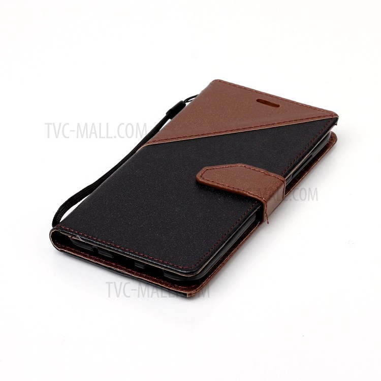 Contract Color Sand-like Grain Leather Wallet Stand Shell Cover with Lanyard for Asus Zenfone 3 ZE520KL - Brown-5
