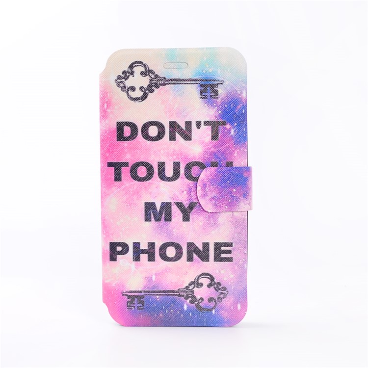 Pattern Printing Magnetic Leather Stand Case for Asus Zenfone Go ZB500KL - Do not Touch My Phone-2