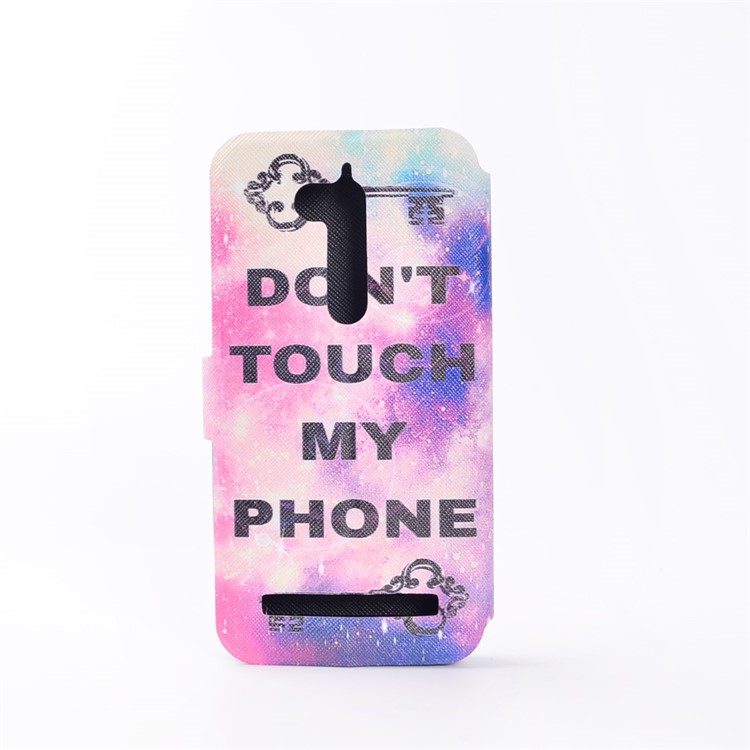 Pattern Printing Magnetic Leather Stand Case for Asus Zenfone Go ZB500KL - Do not Touch My Phone-3