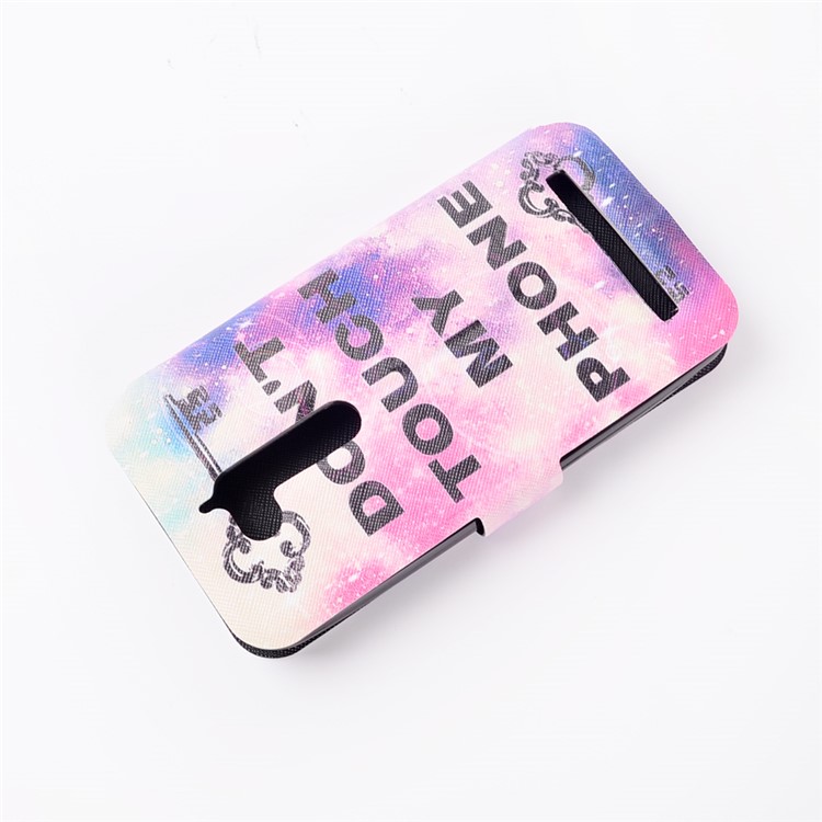 Pattern Printing Magnetic Leather Stand Case for Asus Zenfone Go ZB500KL - Do not Touch My Phone-5