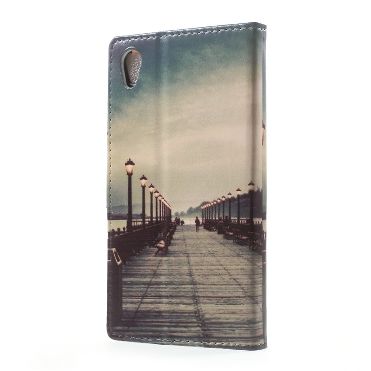Pattern Printing Leather Wallet Case for Asus Zenfone Live ZB501KL - Dock at Sunset-3