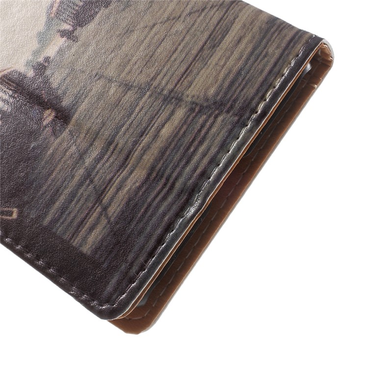 Pattern Printing Leather Wallet Case for Asus Zenfone Live ZB501KL - Dock at Sunset-7