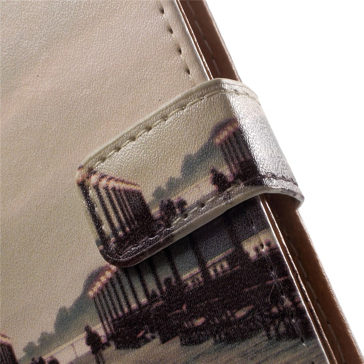 Pattern Printing Leather Wallet Case for Asus Zenfone Live ZB501KL - Dock at Sunset-8